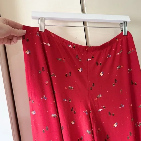 NWT Eberjey Gisele Printed Long Pajama Set Nutcracker Holly Red & Ivory Size XL - Picture 14 of 14